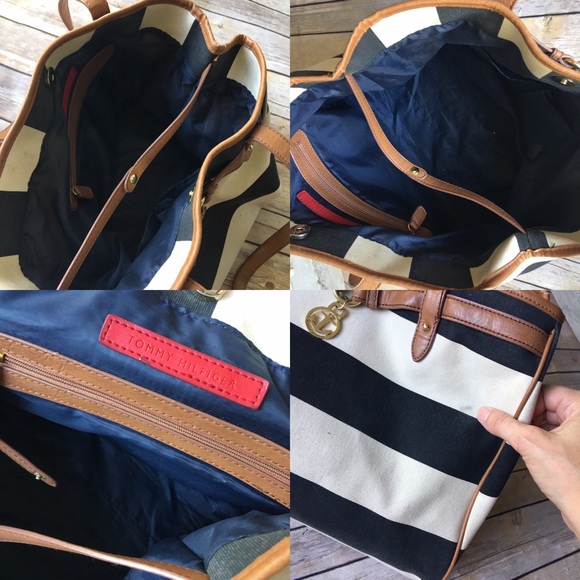 Tommy navy white classic stripe nautical bag - Picture 7 of 8